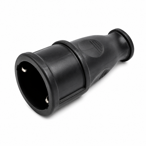 16A Rubber (Caoutchouc) Female Socket – Black & White Lebanon