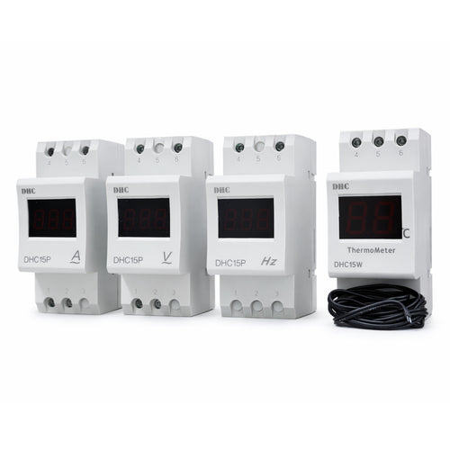 2-Module Digital DIN Rail Meter – Ammeter 5/2000A, Voltmeter 600V, Frequency Meter 220V & Thermometer 220V Lebanon
