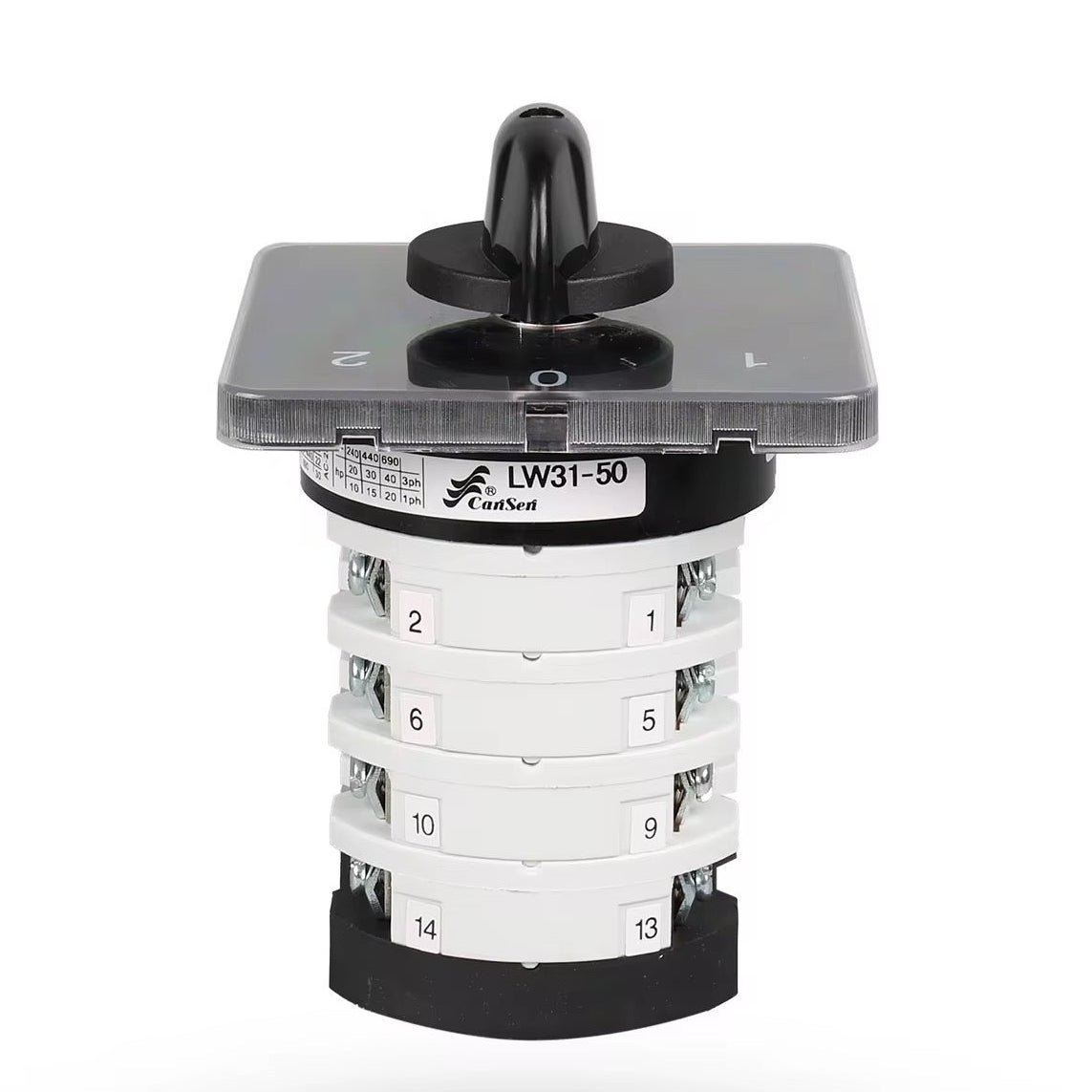 20A 3-Position Reversing Rotary Cam Switch (0-1-2) – 3 Pole Beirut