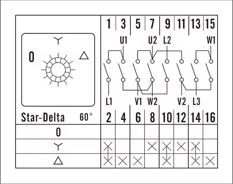 20A Star-Delta Rotary Cam Switch – 3 Position Motor Starter Switch Jounieh