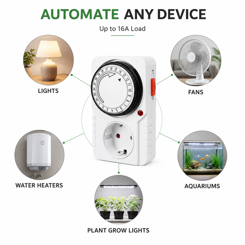24 Hour Plug In Mechanical Timer | 16A | 220V