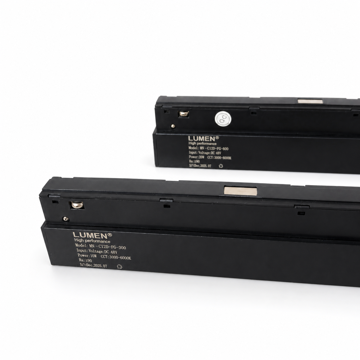 48V Linear Magnetic Track Light Black CCT – 300mm 10W & 600mm 20W Adjustable Color Temperature