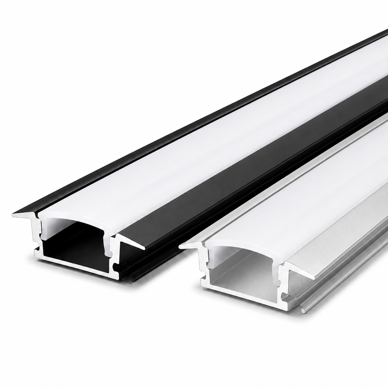 Recessed Trunk Aluminum Profile | Black & Silver | 2M / 3M | 7x17.3mm