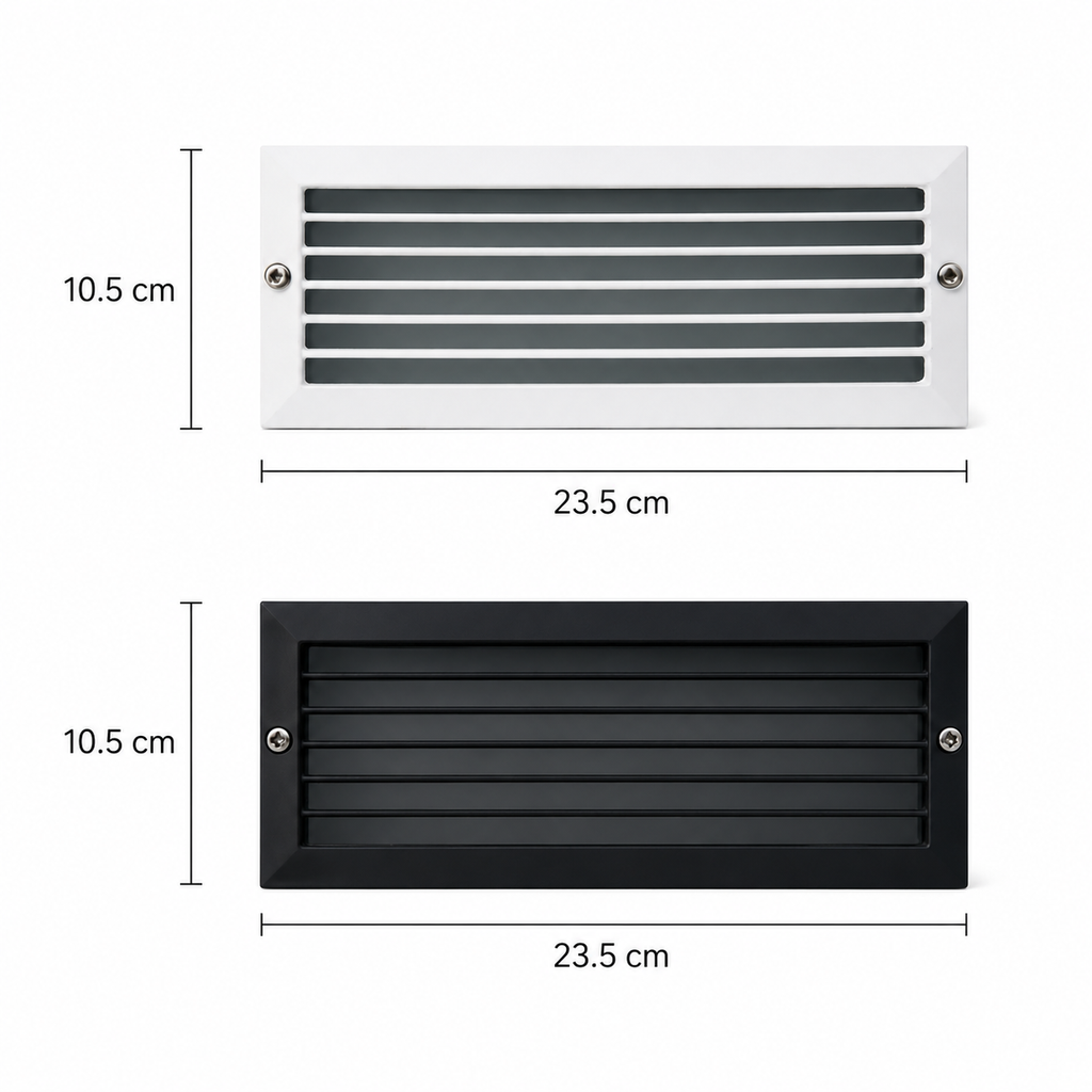 Recessed Wall Lamp with Grill – White & Black