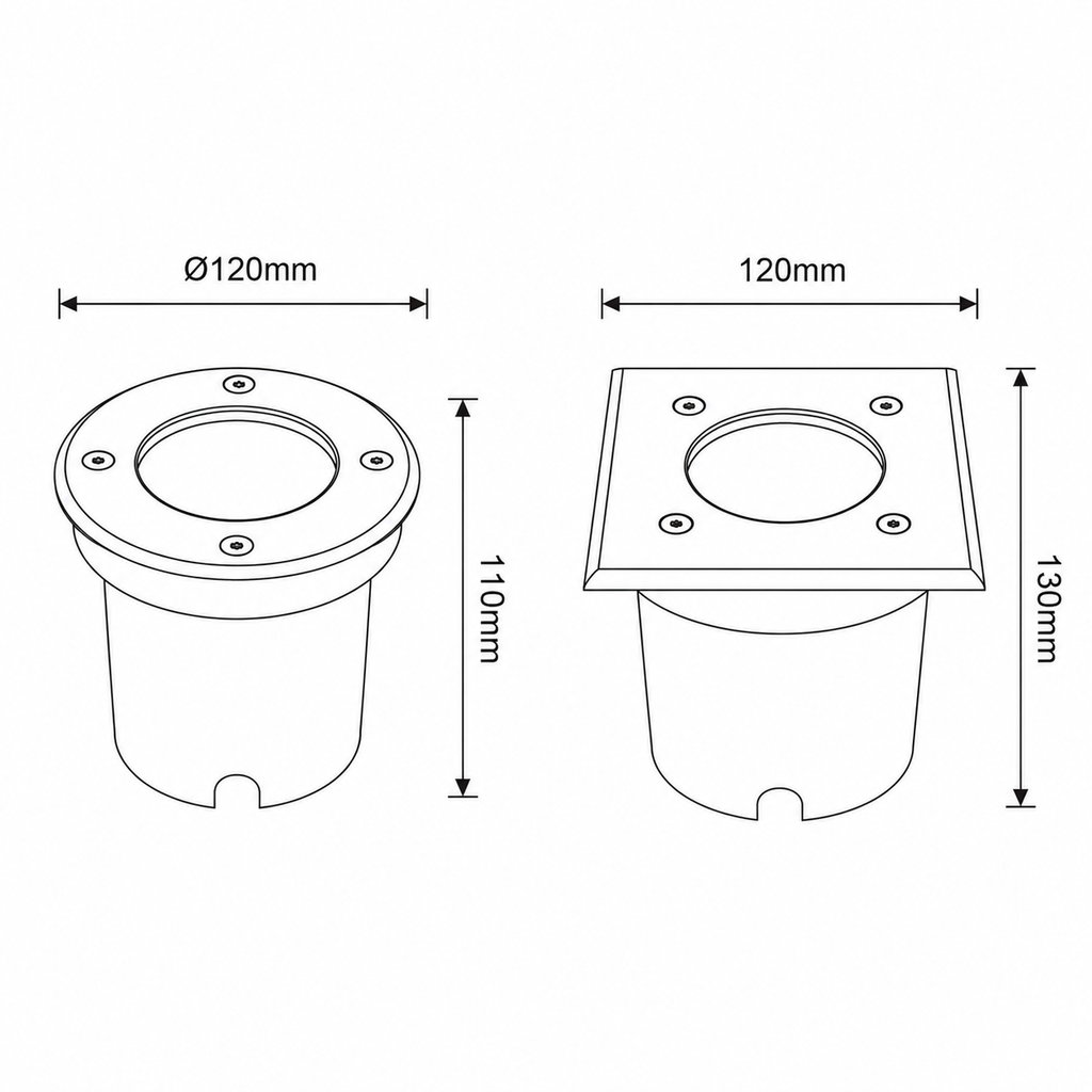 LED Underground Spot Light GU10 – Round & Square | IP67