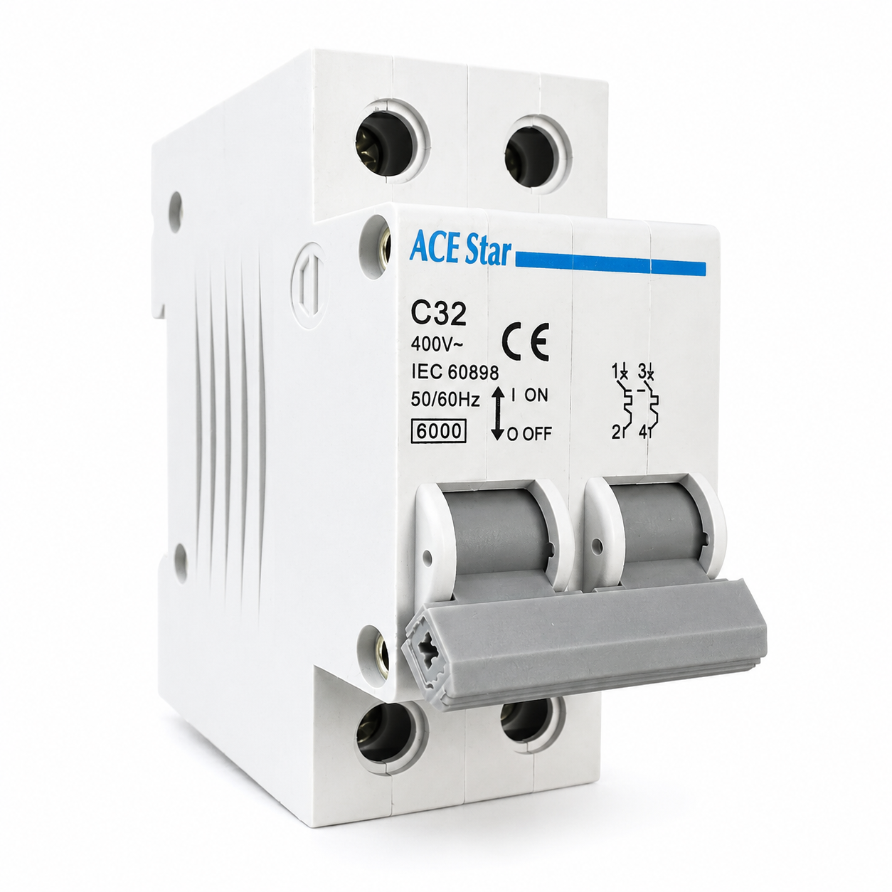 AC Circuit Breaker MCB 6kA 2P | 10A–63A | Double Pole Miniature Circuit Breaker