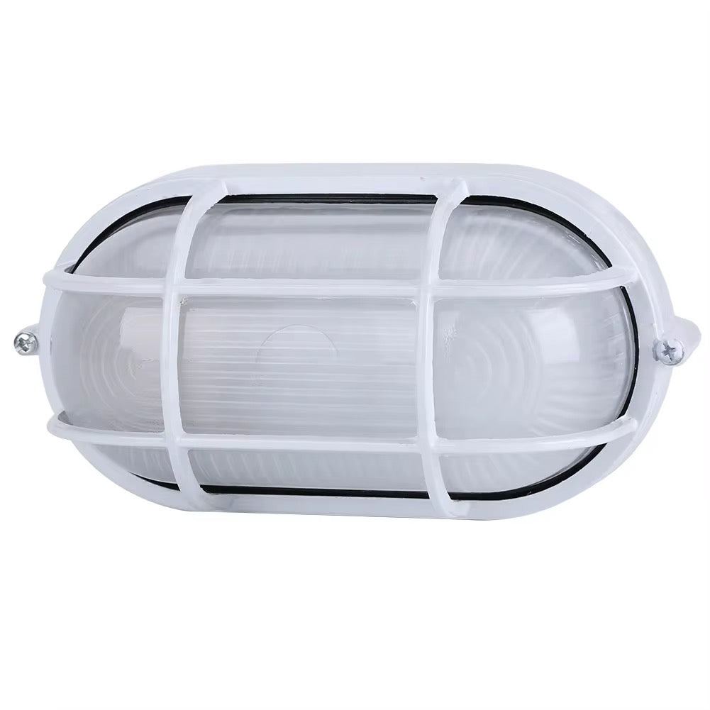Aluminum Oval Outdoor Wall Light – 60W / 100W – Black or White Beirut