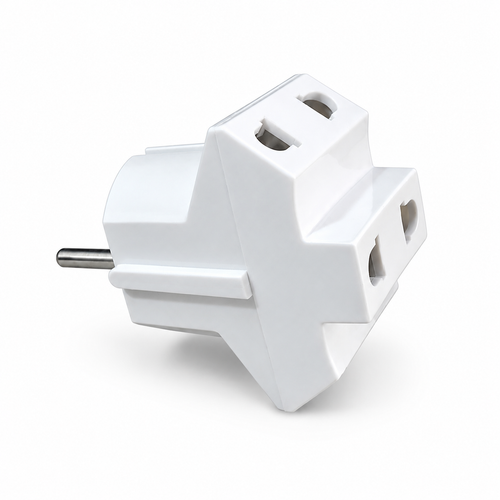 American Socket to Schuko Plug Adapter – 4.8mm European Plug Converter – White Lebanon