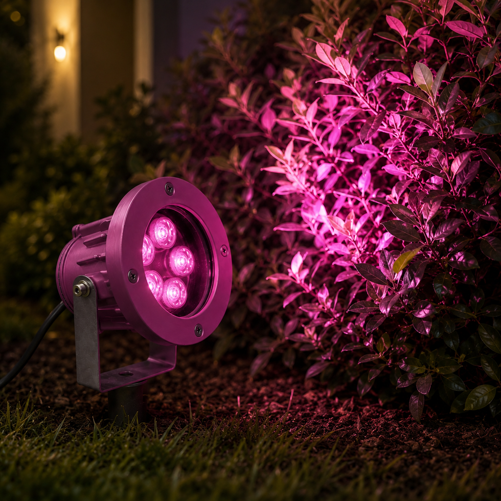 Pink Garden Spike Light 5×1W 220V IP67