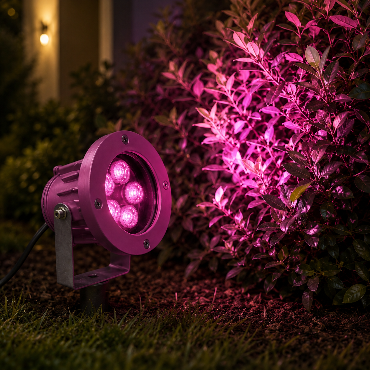 Pink Garden Spike Light 5×1W 220V IP67