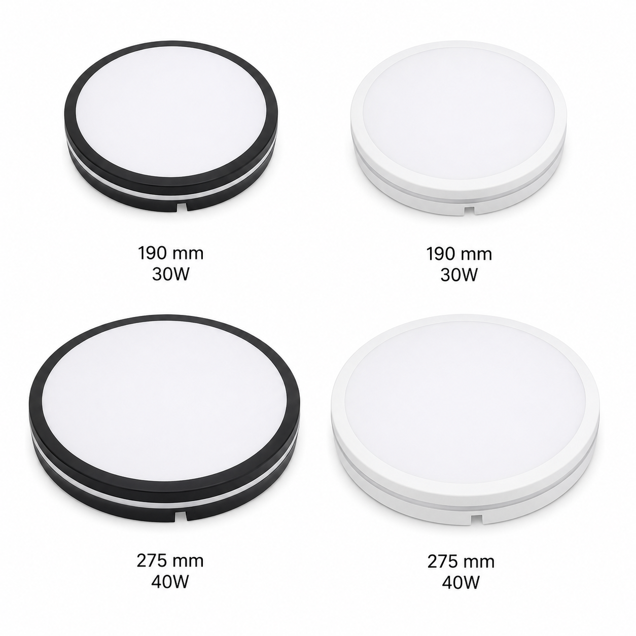 CCT LED Ceiling Light – 30W / 40W – Black or White Jounieh
