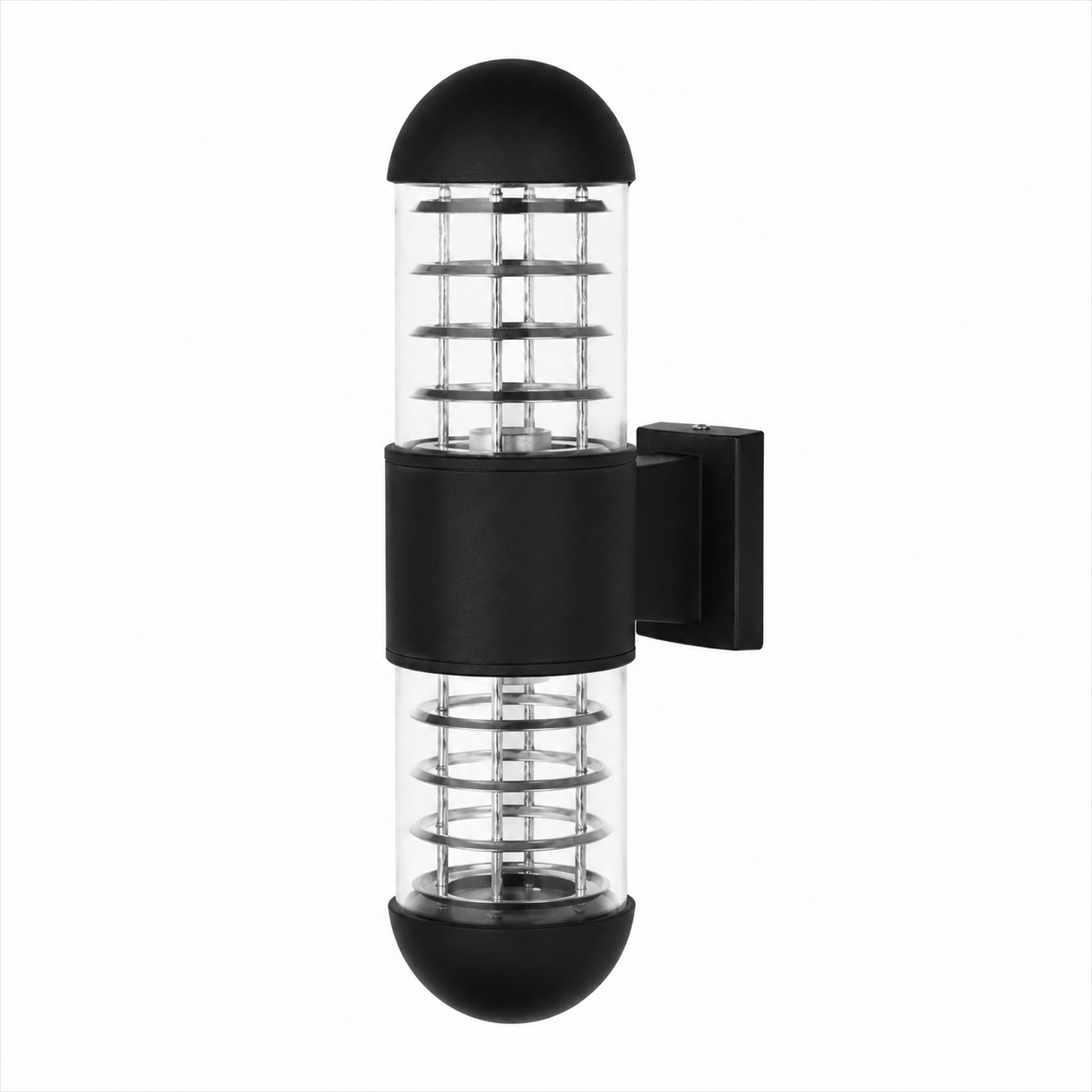 Cylindrical Outdoor Wall Lantern 2×E27 – Black | Double-Sided Exterior Wall Light Lebanon