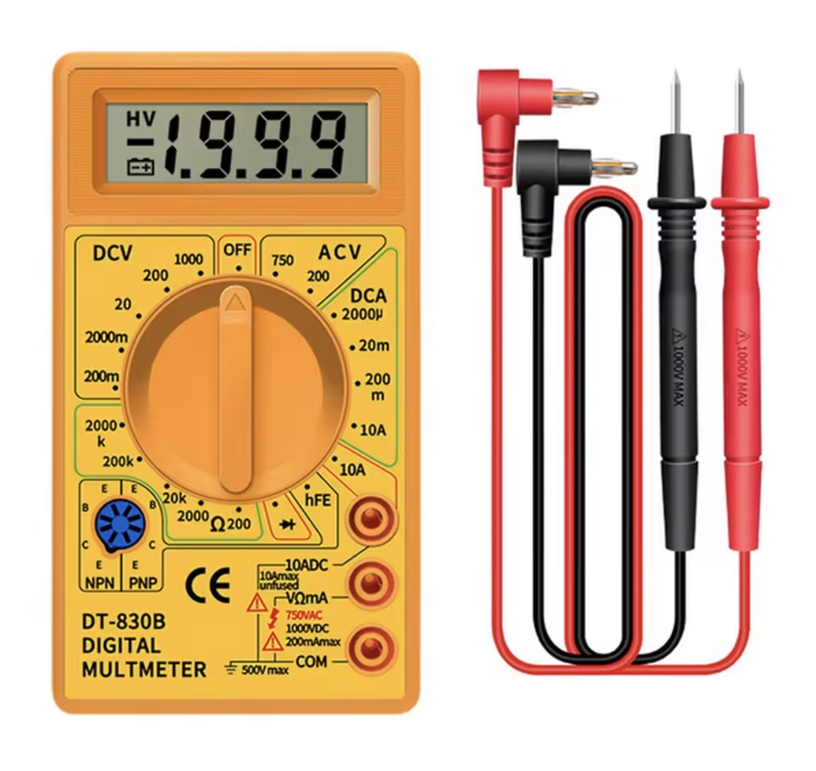 Digital multimeter with probes on a white background lebanon