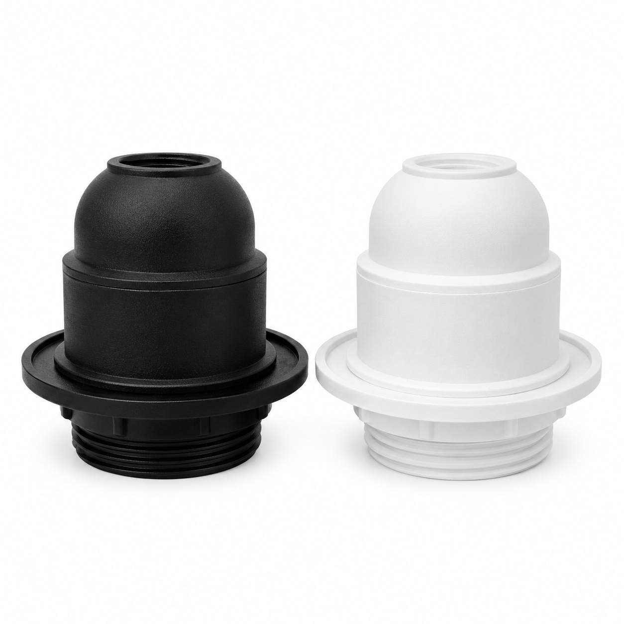 E27 Lamp Holder with Ring – Black & White