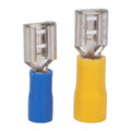 Female Spade Crimp Terminals – Blue or Yellow – 100 PCS Pack