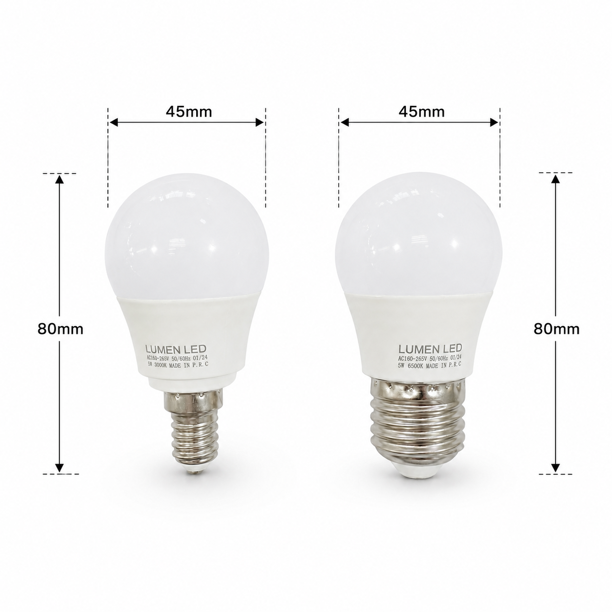 G45 LED Bulb 5W 220V | E14 & E27 Base | Daylight & Warm Light