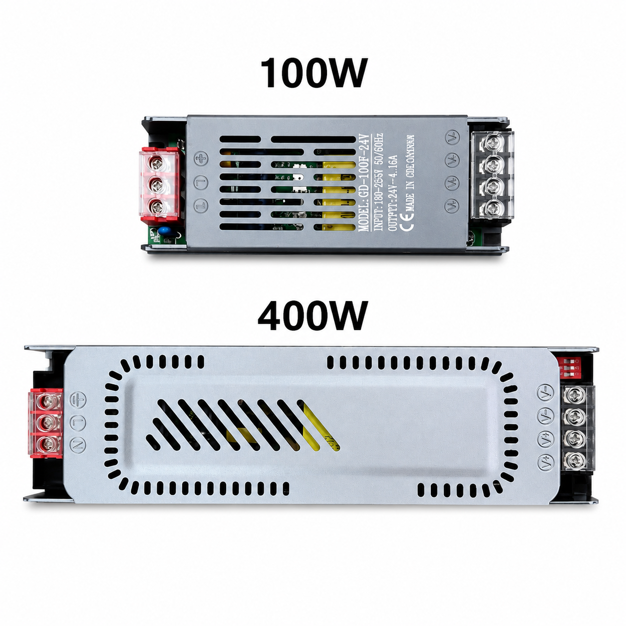 Slim LED Power Supply 24V DC – 100W / 400W – 220V AC Transformer for LED Strips & Lighting