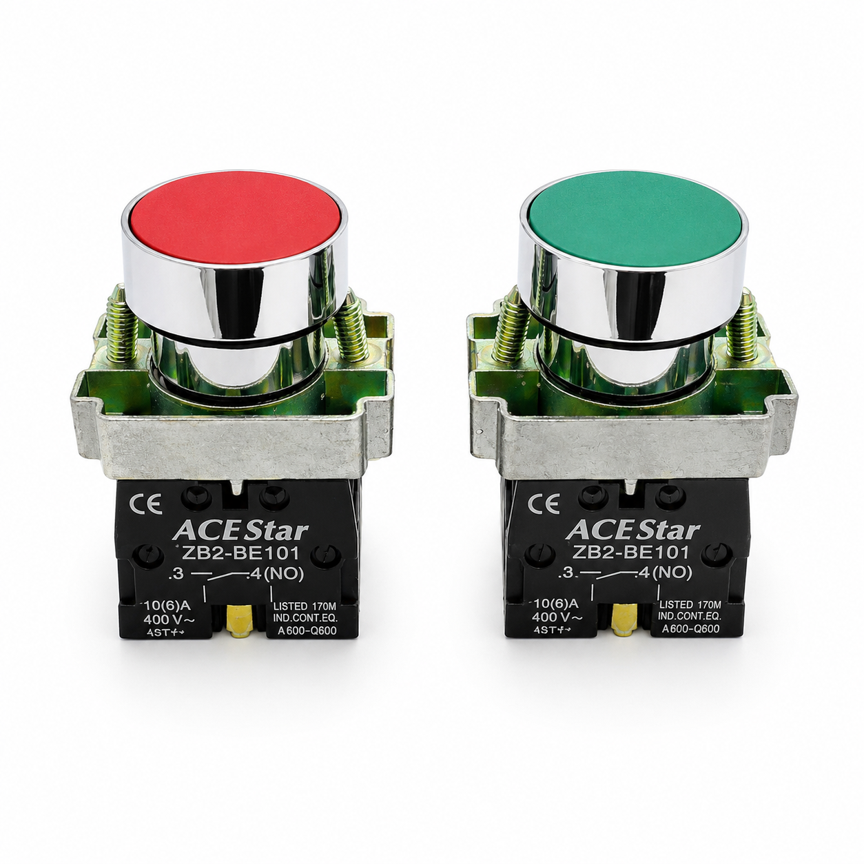 Industrial Push Button Switch 1NO+1NC – Red / Green Lebanon