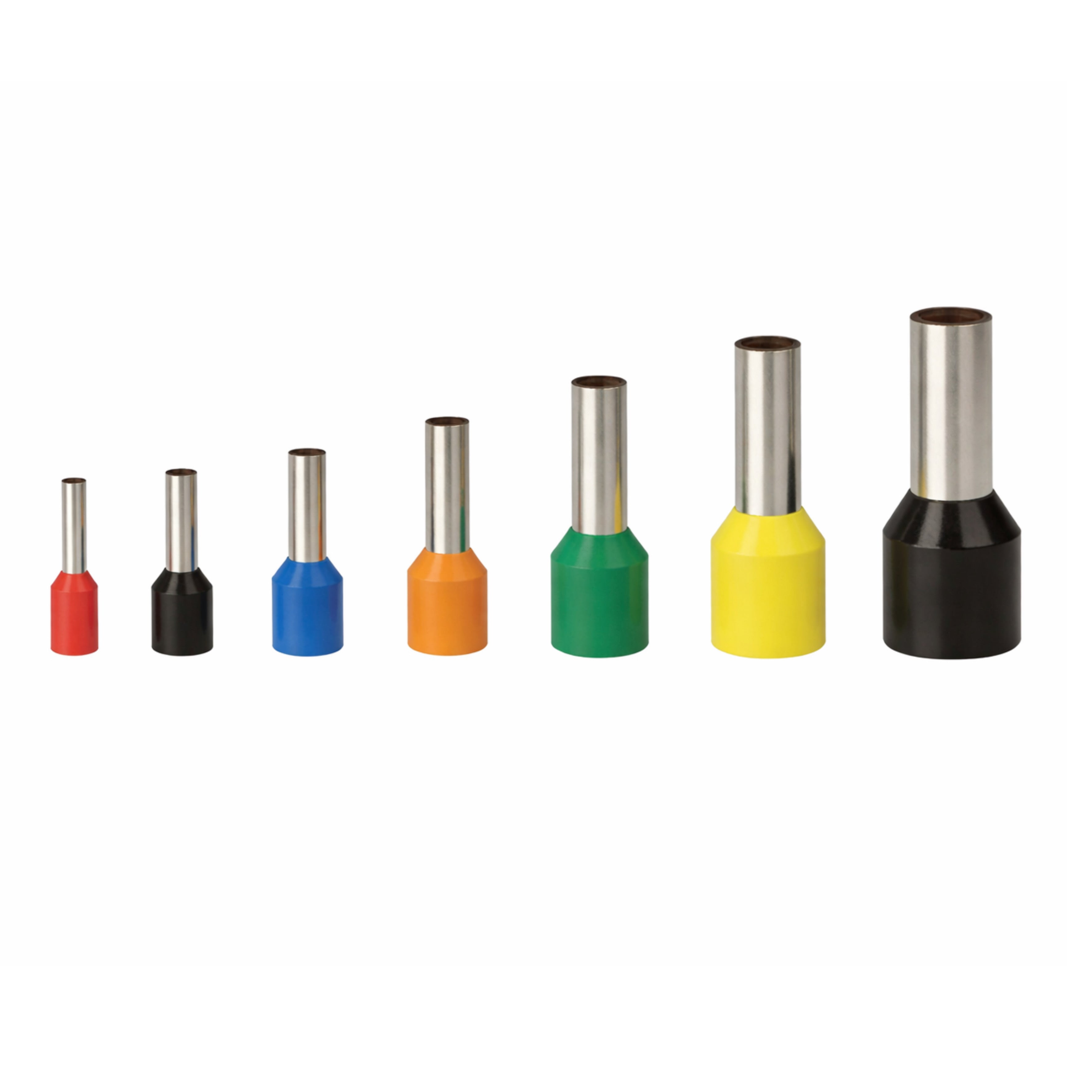 Insulated Wire Ferrules (Embouts) – 1mm Red, 1.5mm Black, 2.5mm Blue, 4mm Orange, 6mm Green, 10mm Yellow, 25mm Black – 100 PCS Lebanon