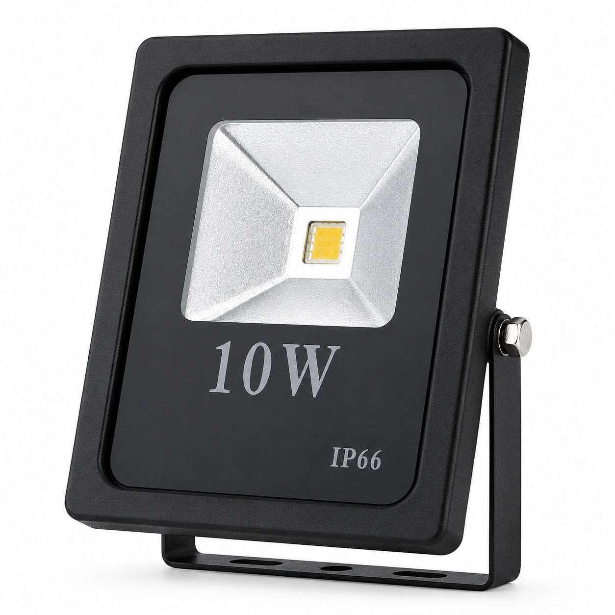 10W LED flood light with black casing on a white background