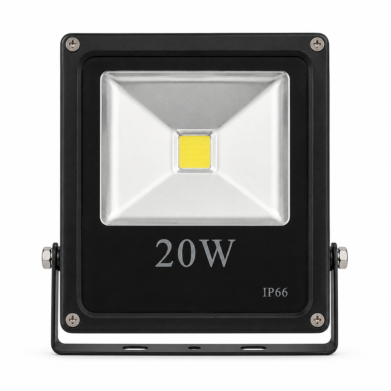 20W LED flood light with black casing on a white background