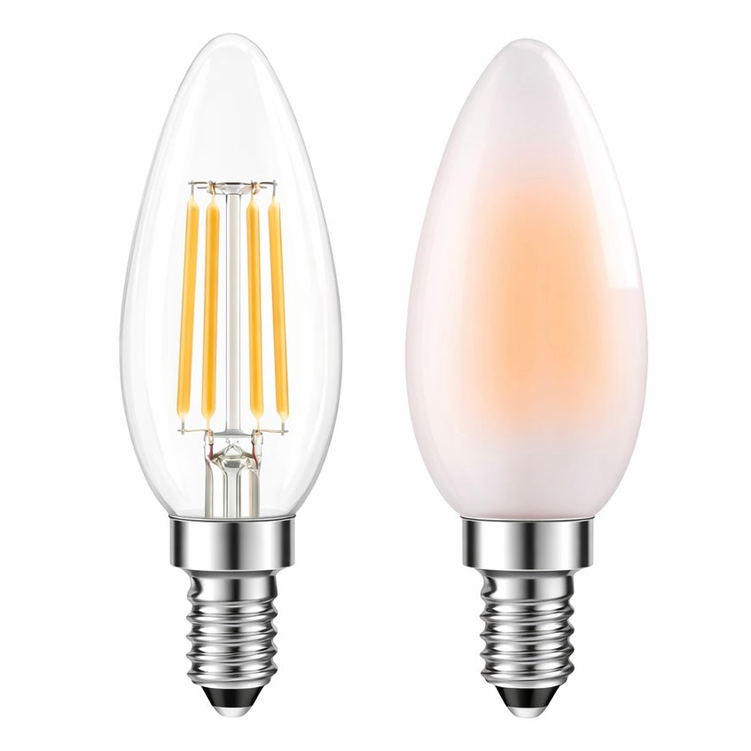 LED Filament Candle Bulb E14 4W Warm White – Clear or Frosted Lebanon