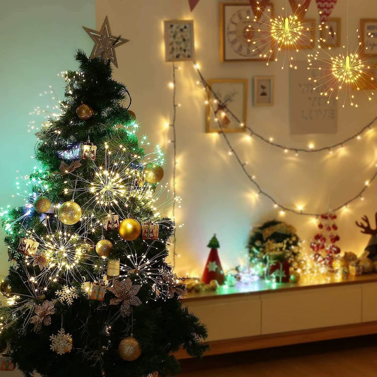 LED Firework Light 5m – 500 LEDs Starburst Hanging Decorative Light | Warm White, Daylight & RGB Lebanon