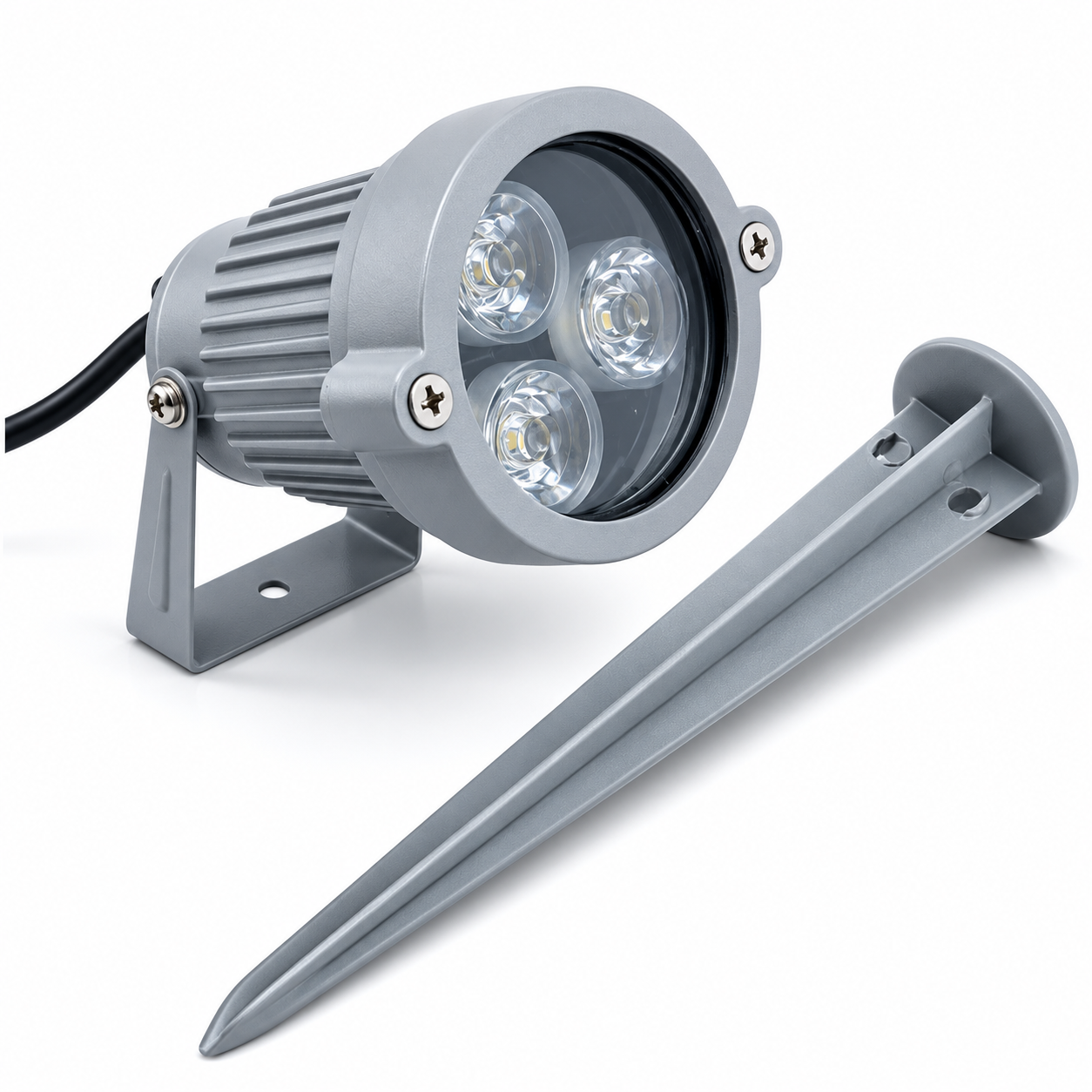 LED Garden Spike Light 3×1W 220V IP67 Metal – Red or Pink