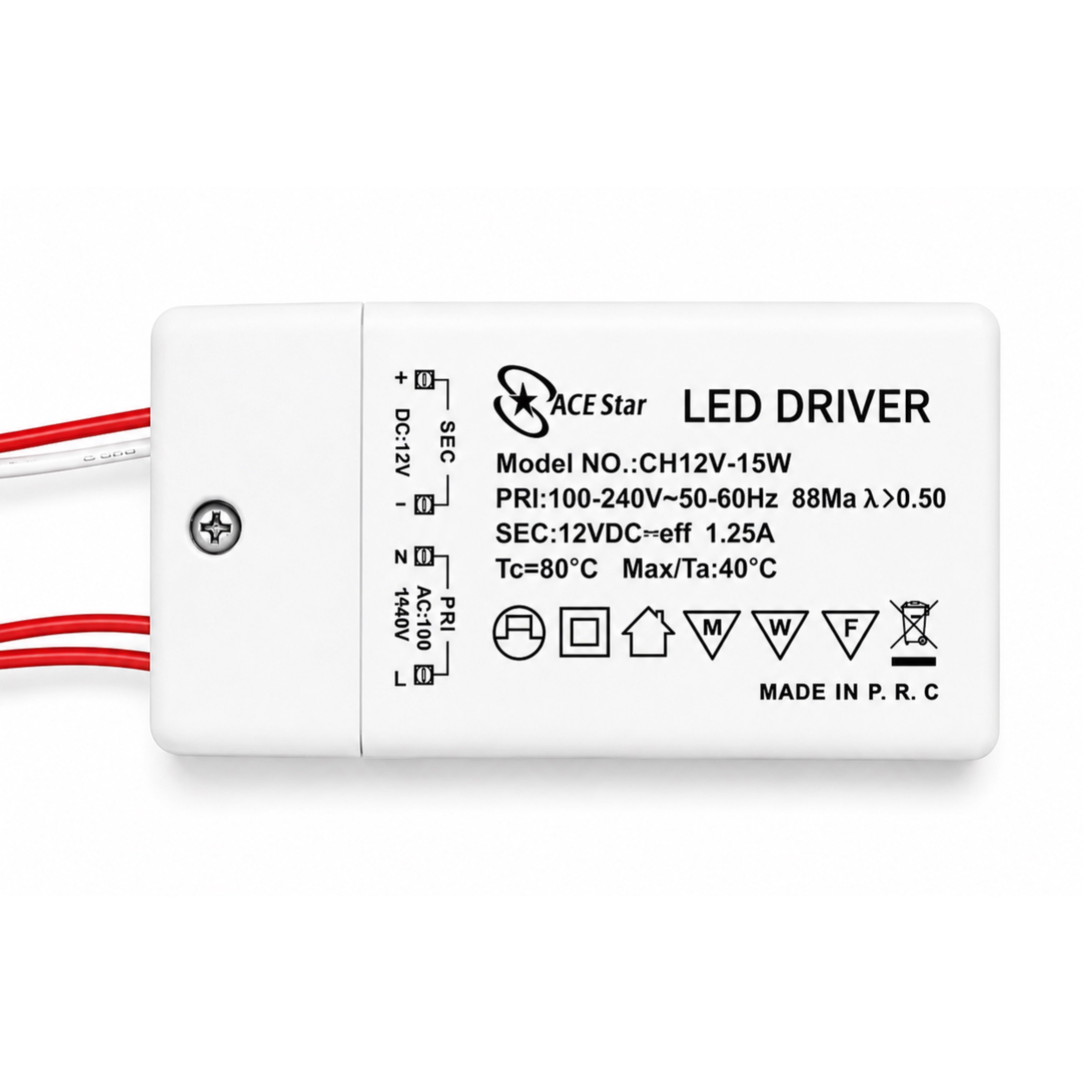LED Power Supply 220V to 12V DC 15W Driver | AC 100-240V Transformer