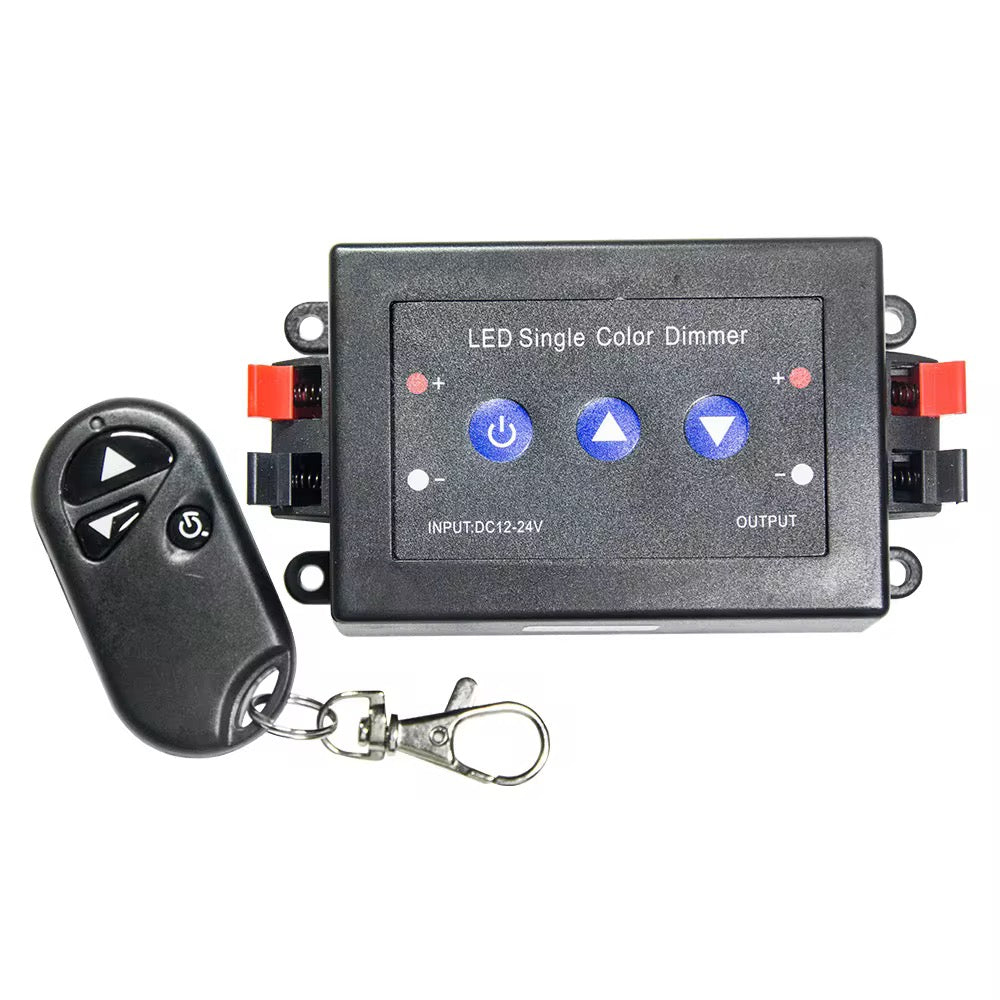 LED single color dimmer with remote control on a white background