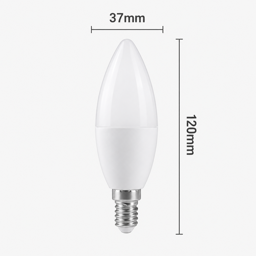 LED Candle Bulb 7W E14 Base 220V - Warm White 3000K / Daylight 6500K
