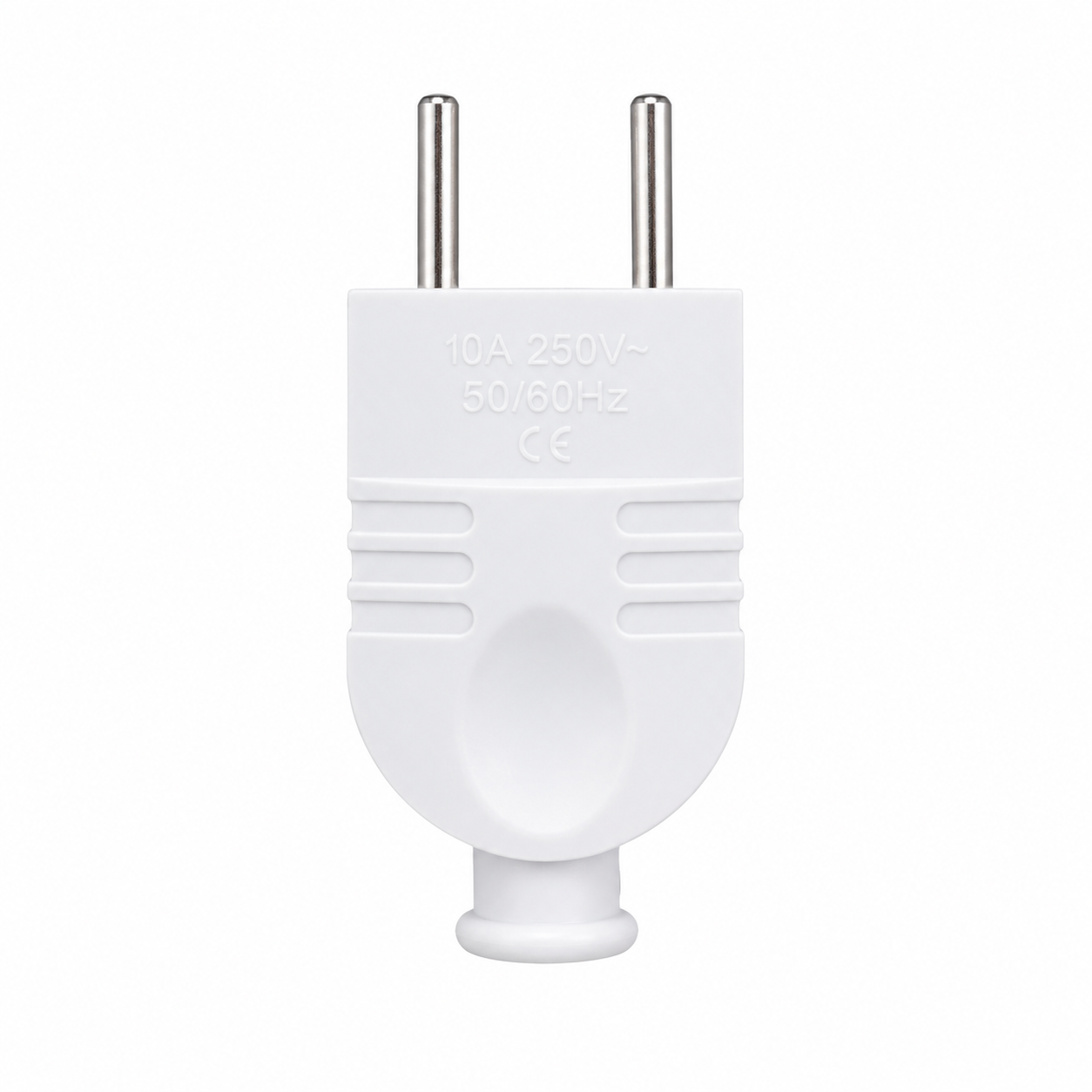 Male Flat Plug 10A 250V White