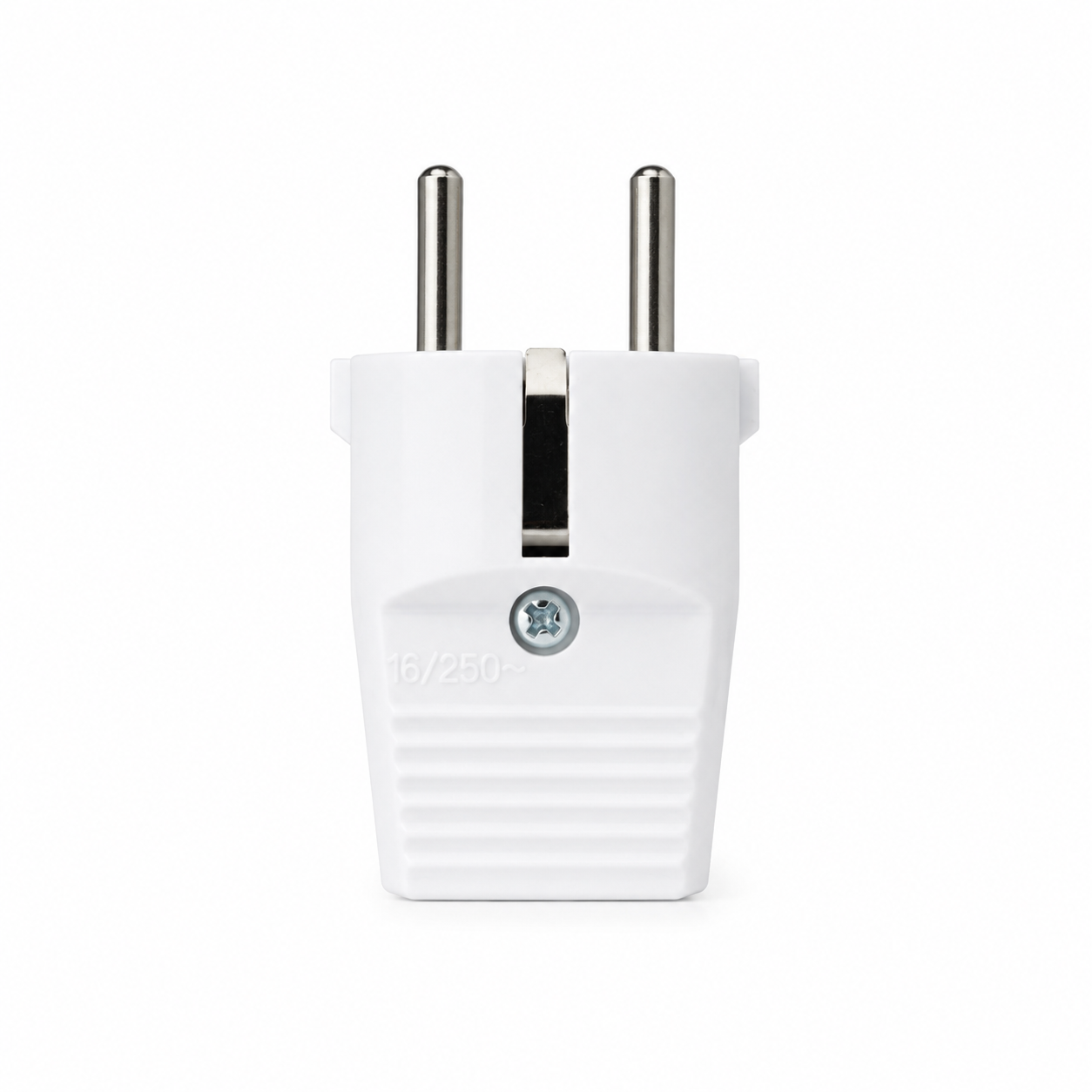 Male Plug 16A with Earth 4.8mm – White Beirut