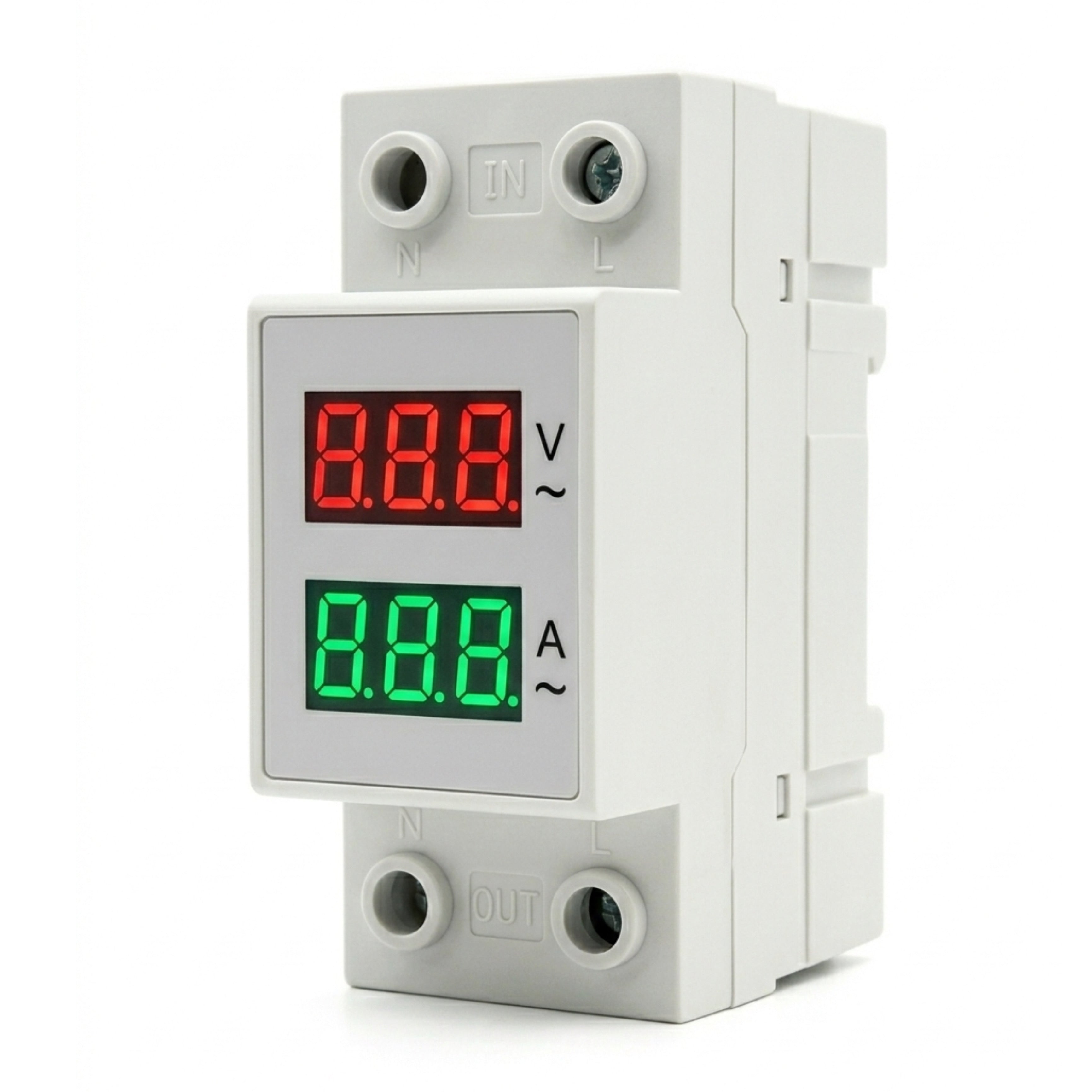 Modular Digital Voltmeter & Ammeter 100A – 2 Module DIN Rail Meter Lebanon