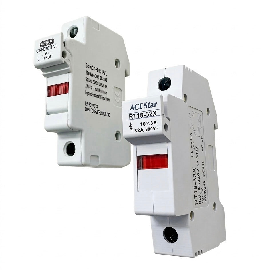 Modular Fuse Holder 10×38 – RT18-32X 32A 690V AC / DC1000V 20A DIN Rail