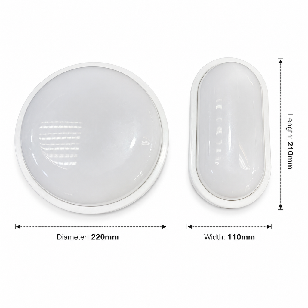 Moisture-Proof LED Lamp – Round & Oval – Daylight / Warm Light Jounieh