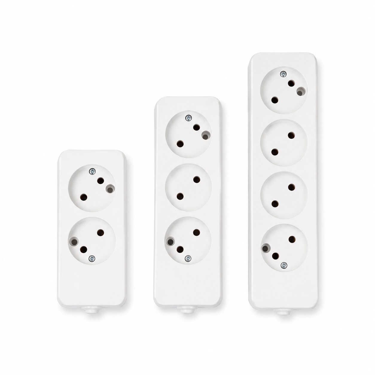 Multi Socket Extension Block Without Earth – 2, 3 & 4 Socket Options – White