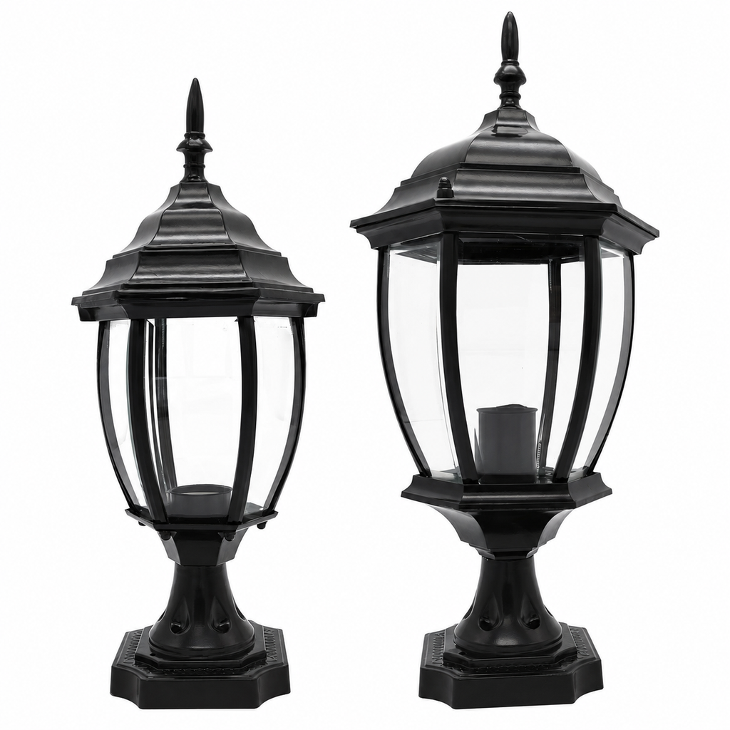 Outdoor Lantern Post Light E27 – 60W / 100W – Black Lebanon