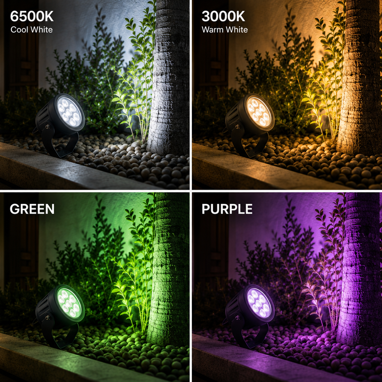 Picket Garden Spike Light 7x1W 220V IP67 – 6500K, 3000K, Green & Purple