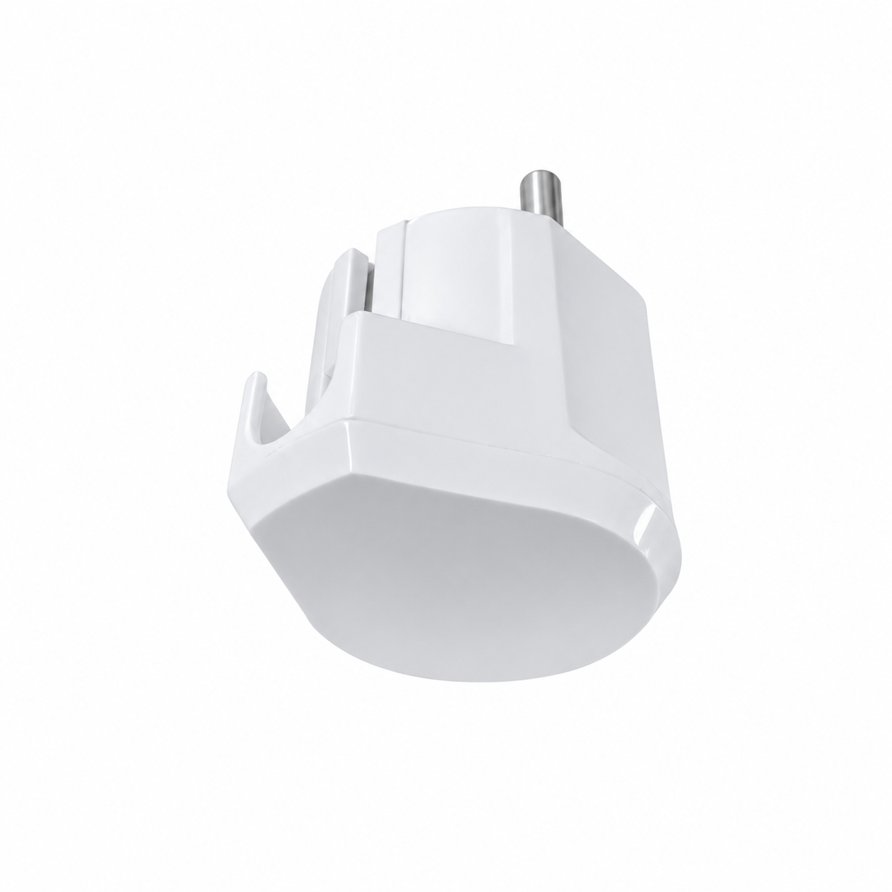 Plug Male 16A with Earth 4.8mm – Angled White