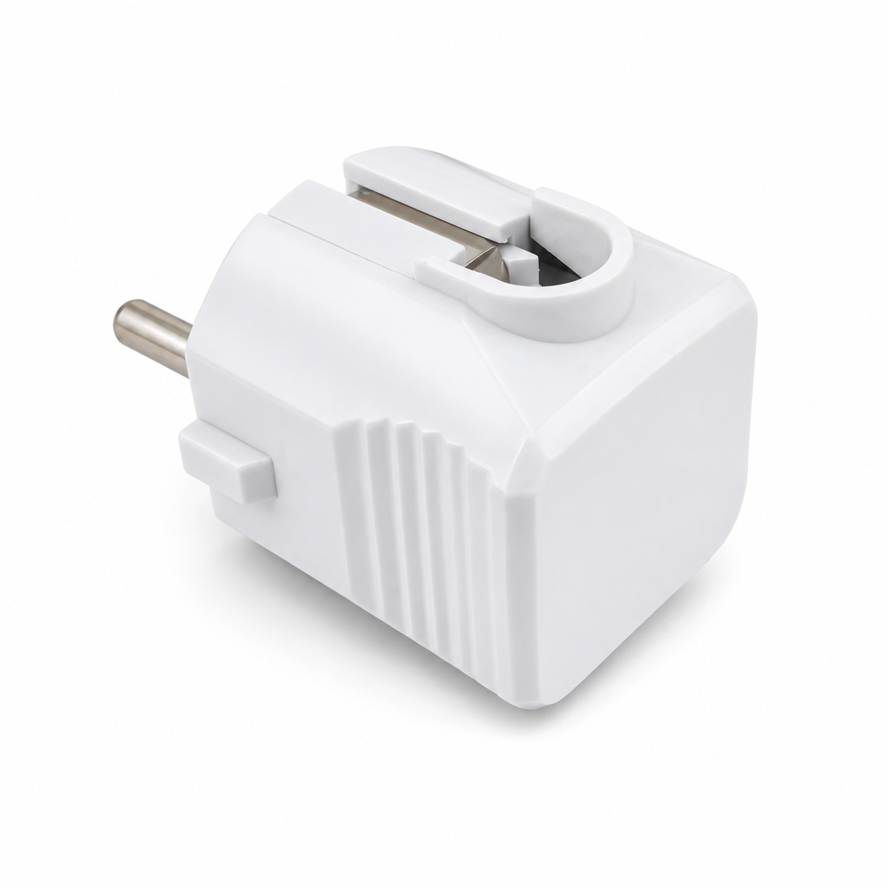 Plug Male 16A with Earth 4.8mm – Angled White