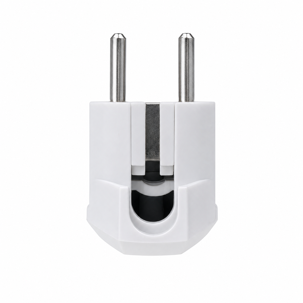 Plug Male 16A with Earth 4.8mm – Angled White