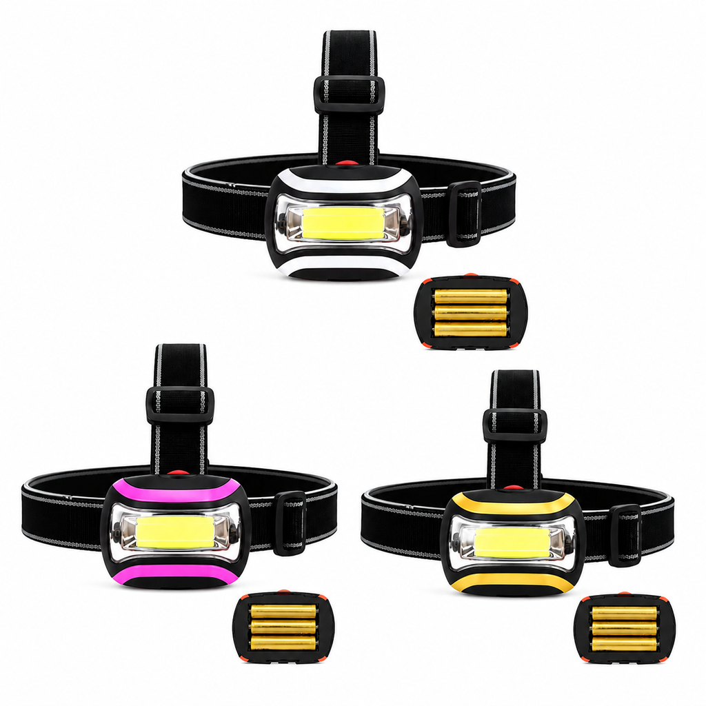 Portable COB LED Headlamp – 3×AAA Battery Powered Jounieh
