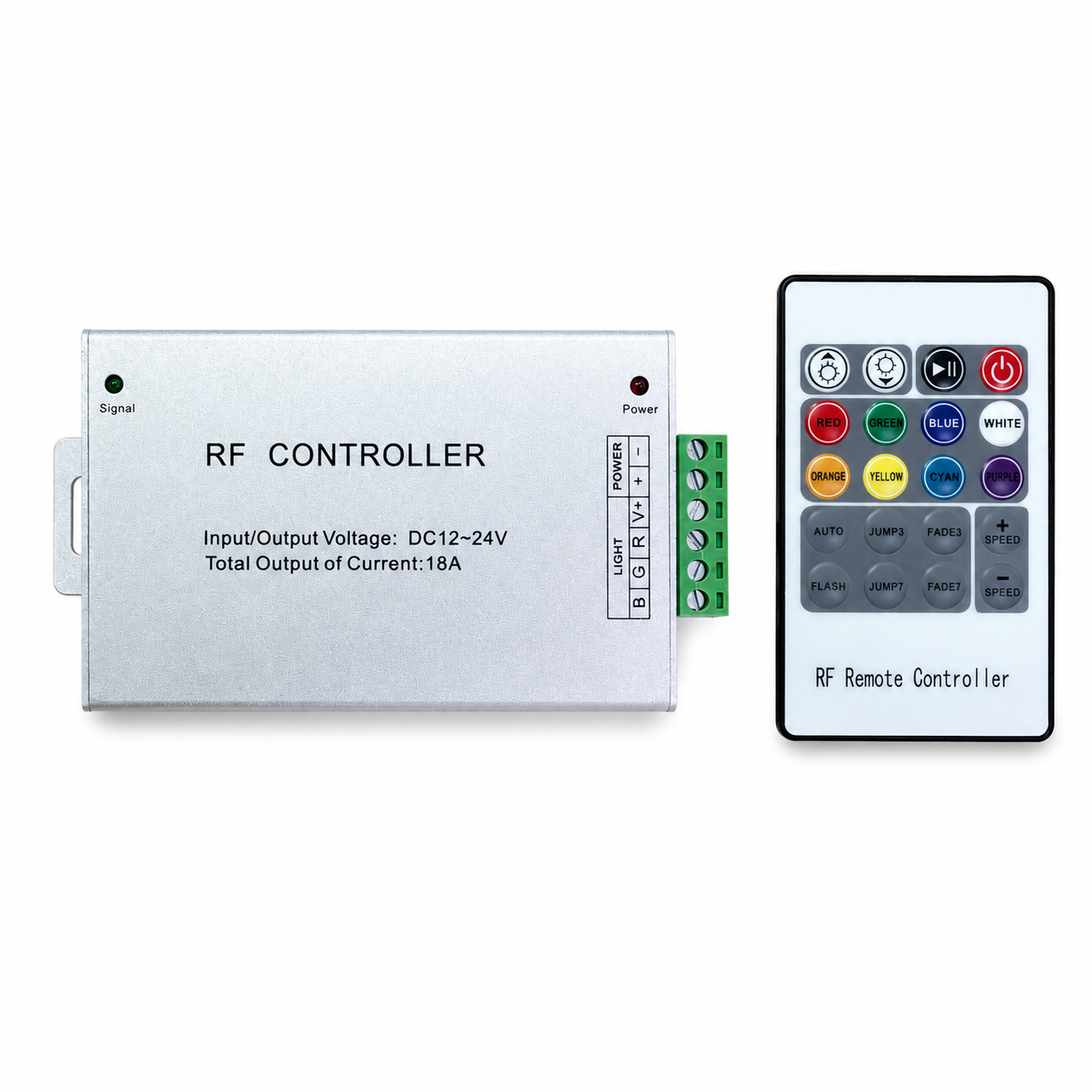 RF RGB LED Controller 12V/24V DC 18A with Wireless Remote Control