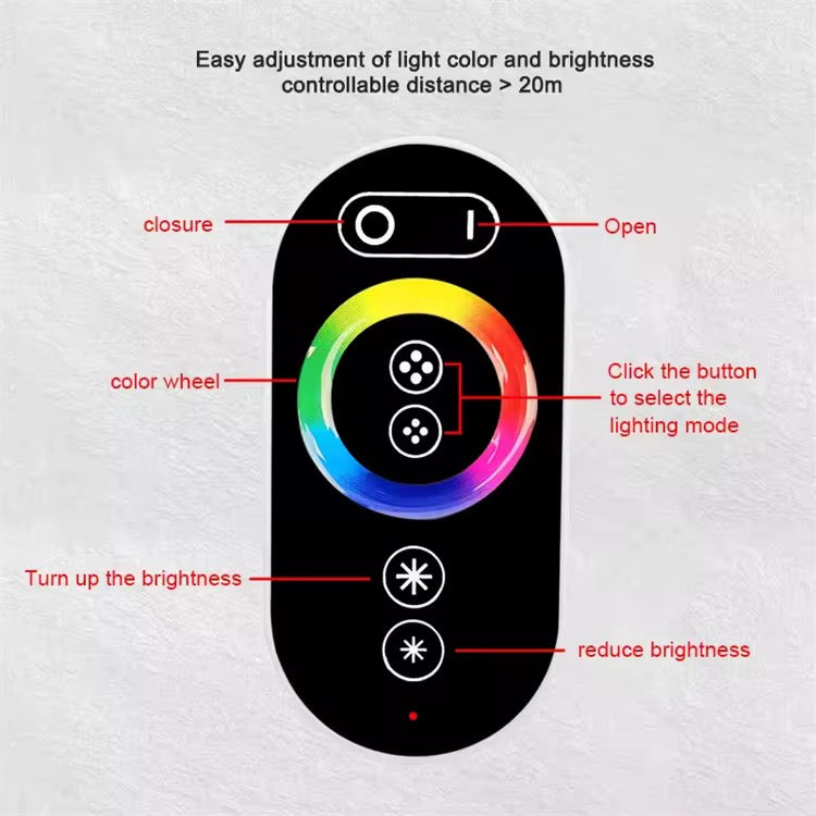 RF Touch RGB LED Controller 12V/24V 8A x 3 Channels with Wireless Remote