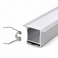 Metallic track lighting fixture on a white background