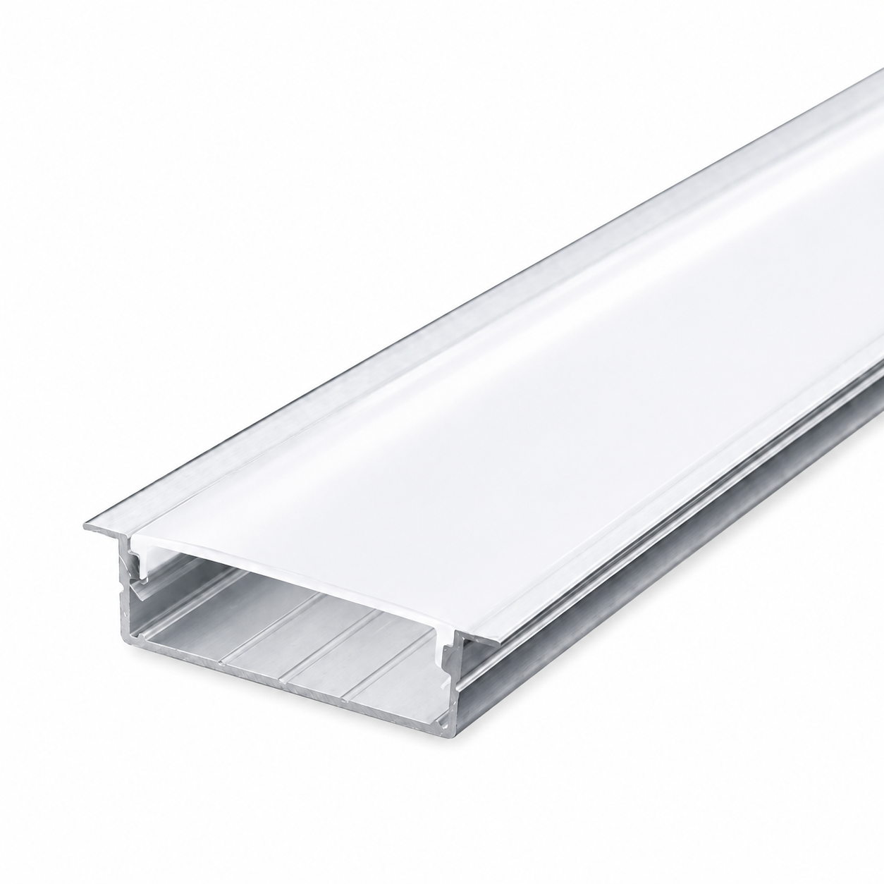 Recessed Aluminum Profile with Diffuser 2M – Silver | 9.8x30mm