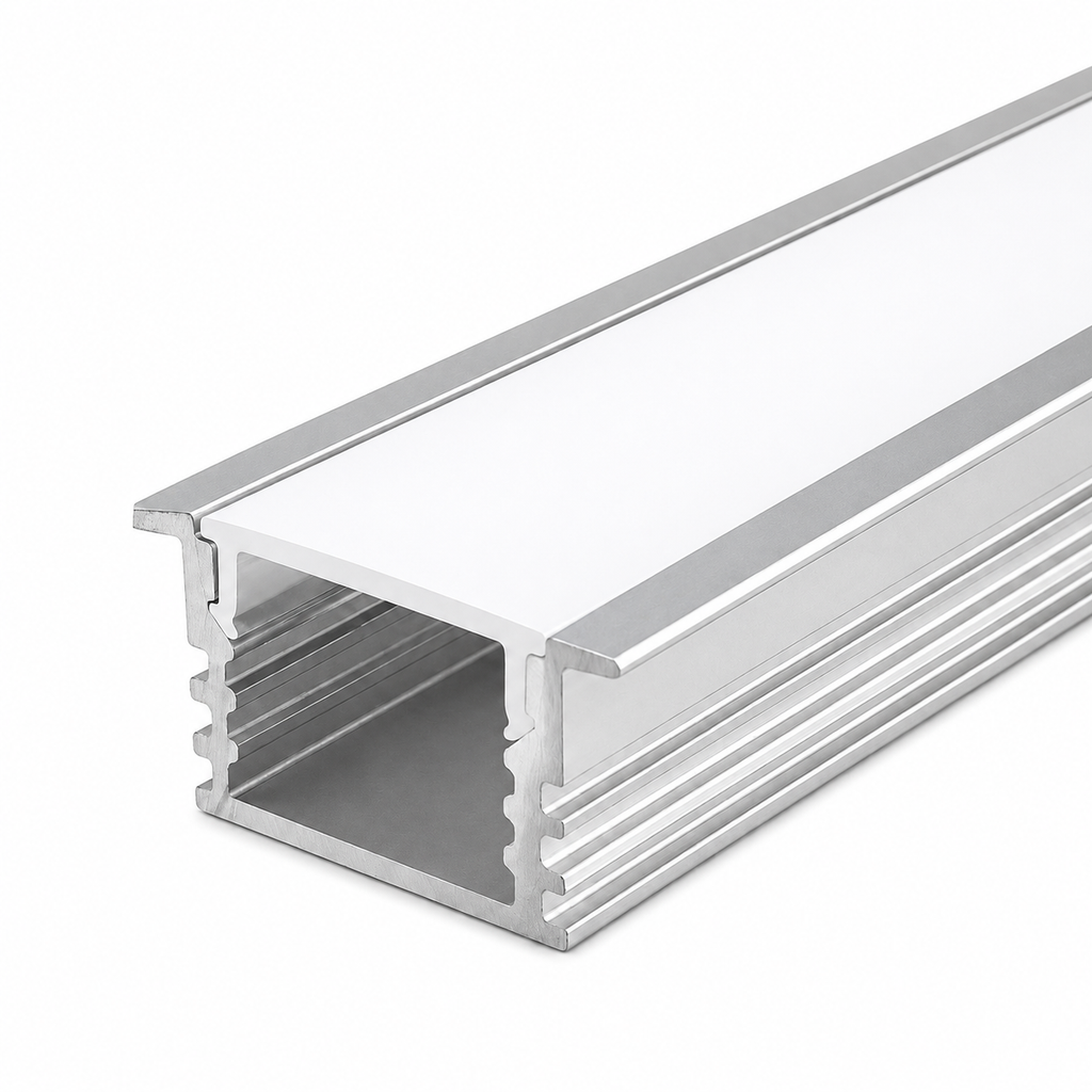 Recessed Aluminum Profile2M – Silver LED Channel | 12x17mm