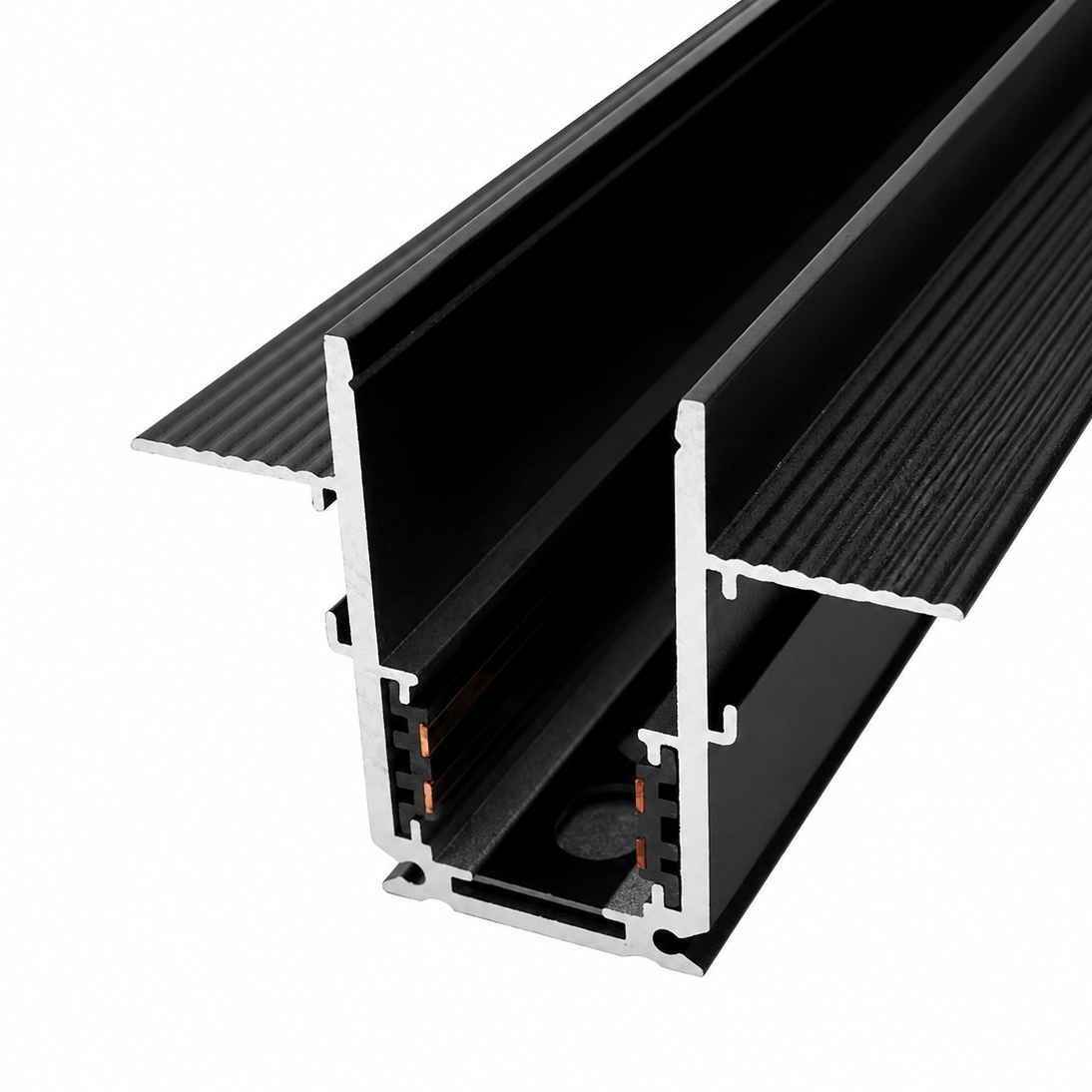 Recessed Magnetic Track Rail 20mm Black – 2M & 3M