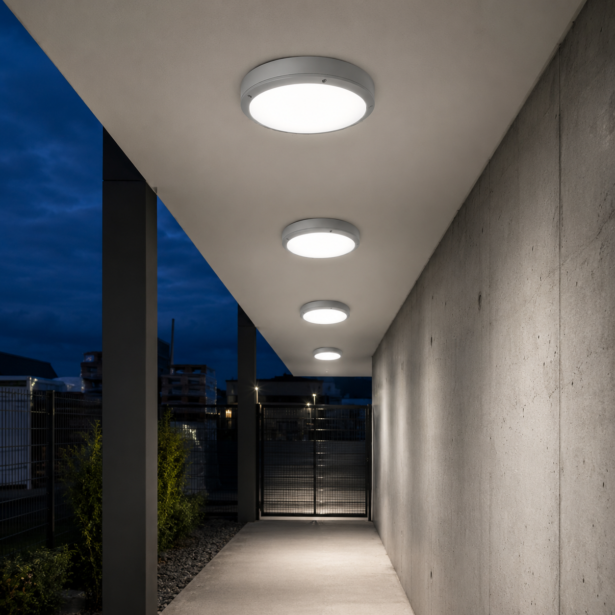 Round Ceiling Lamp E27 IP65 – Grey | Outdoor & Utility Light jounieh